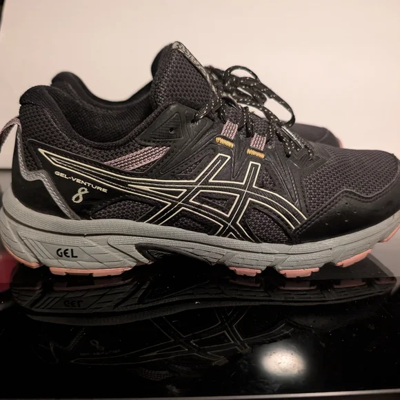 ASICS Women's Gel-Venture 8 Black Running Shoes Size 9 - Picture 1 of 8